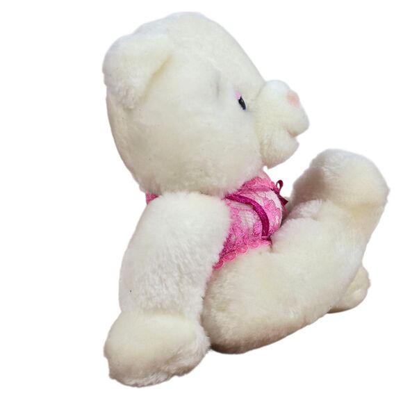 NWT Vintage Russ Boudoir Bear Plush 3621 White Lingerie Sexy White Pink 6" - Picture 6 of 11